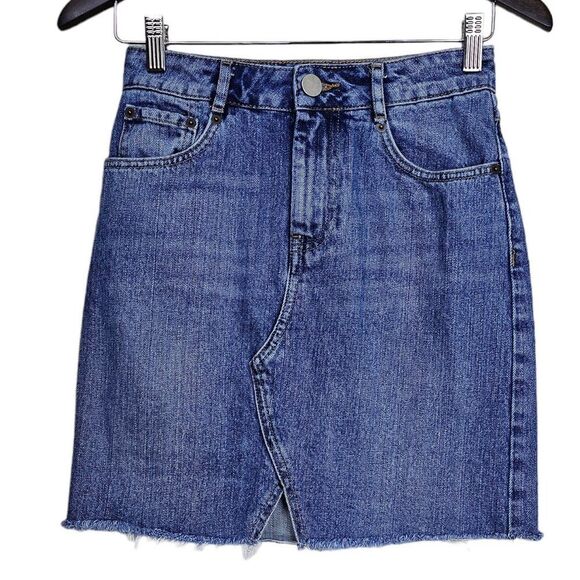ASOS DESIGN Denim Pelmet Skirt Mid Wash Size 0 - Picture 1 of 5